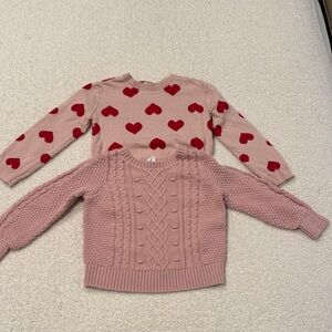 3T carters sweater & baby gap cable knit sweater says 5 but is more 3T size.
